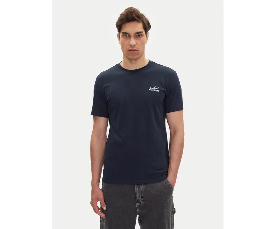 obrazek 1 Mustang T-Shirt Austin 1016280 Granatowy Regular Fit