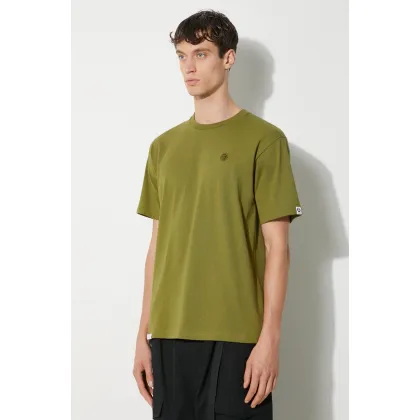 Zdjęcie AAPE t-shirt bawełniany Tee męski kolor zielony gładki AAPTEM1413XXM