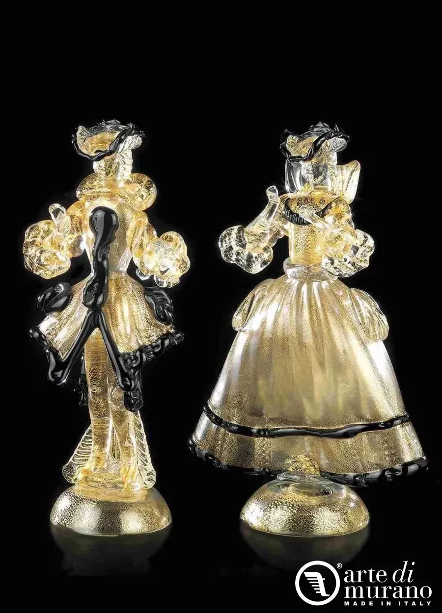 picture 1 Dreamlike sculptures of statues of a woman and a knight in Murano glass