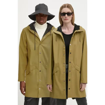 Zdjęcie Rains kurtka przeciwdeszczowa Long Jacket W3 kolor zielony przejściowa 12020-44