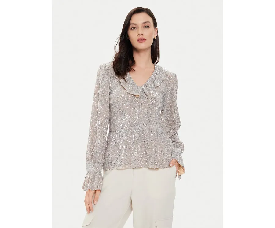 obrazek 1 Karen by Simonsen Bluzka Nova 10104867 Srebrny Regular Fit