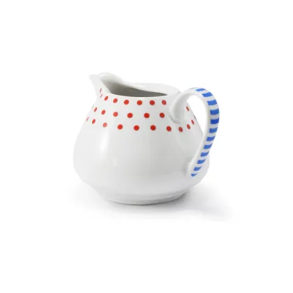 Zdjęcie Piękny porcelanowy dzbanek na mleko zdobiony subtelnym geometrycznym motywem – Leander