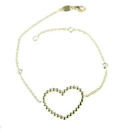Zdjęcie Elegancka bransoletka serce z kulami
