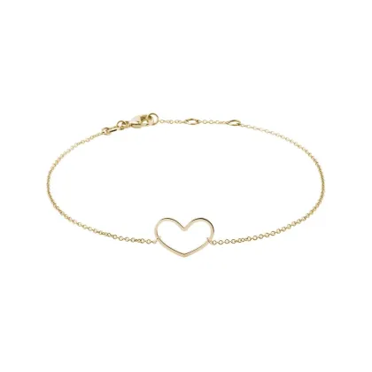 Zdjęcie Bransoletka z żółtego złota z serduszkiem KLENOTA