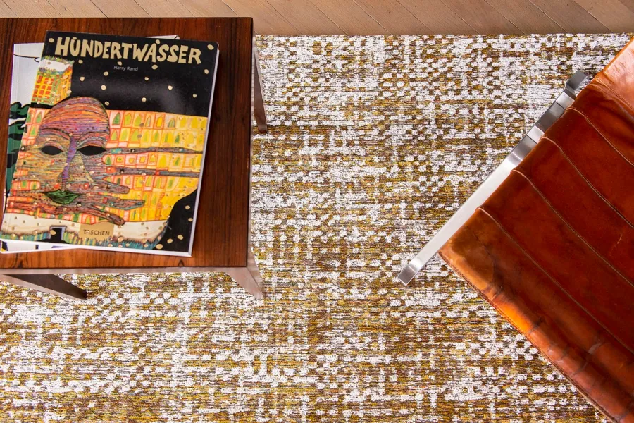 picture 4 Elegant brown-yellow checkered carpet - CITRINE LOAD 8892