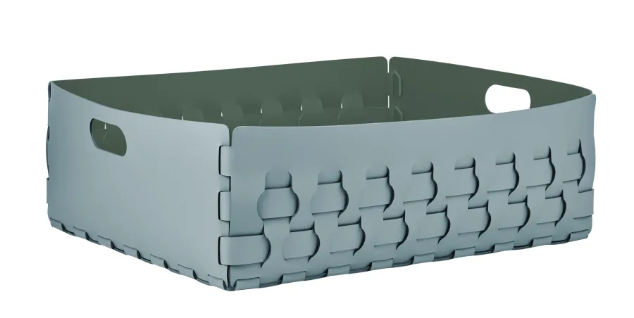 obrazek 1 Klasyczny kosz Dubai o wymiarach 60x50xH20 cm w kolorze jasnobłękitnym