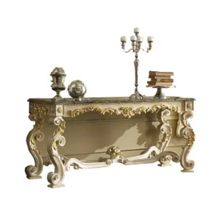 Zdjęcie Wyjątkowa konsola z marmurowym blatem i lakierowanym wykończeniem