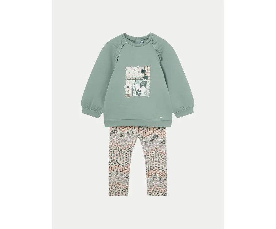 obrazek 1 Mayoral Komplet bluza i legginsy 2710 Zielony Regular Fit