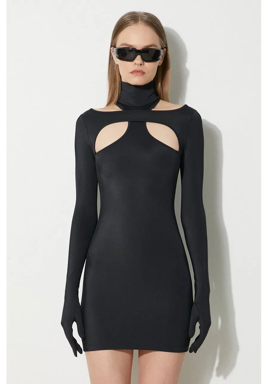 obrazek 1 VETEMENTS sukienka Cut-Out Styling Dress With Gloves kolor czarny mini dopasowana WE64DR400B
