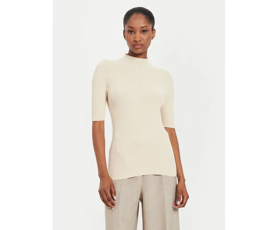 obrazek 1 Kontatto Sweter 3M0121 Beżowy Regular Fit