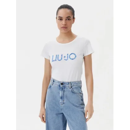 Zdjęcie Liu Jo Beachwear T-Shirt VA5154 JS003 Biały Regular Fit