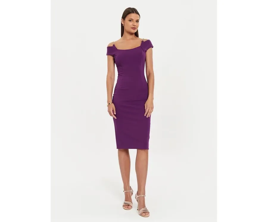 obrazek 1 Rinascimento Sukienka koktajlowa CFC0119770003 Fioletowy Regular Fit