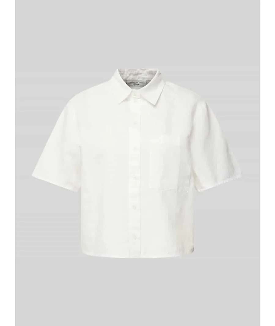 obrazek 1 Bluzka koszulowa krótka z kieszenią na piersi