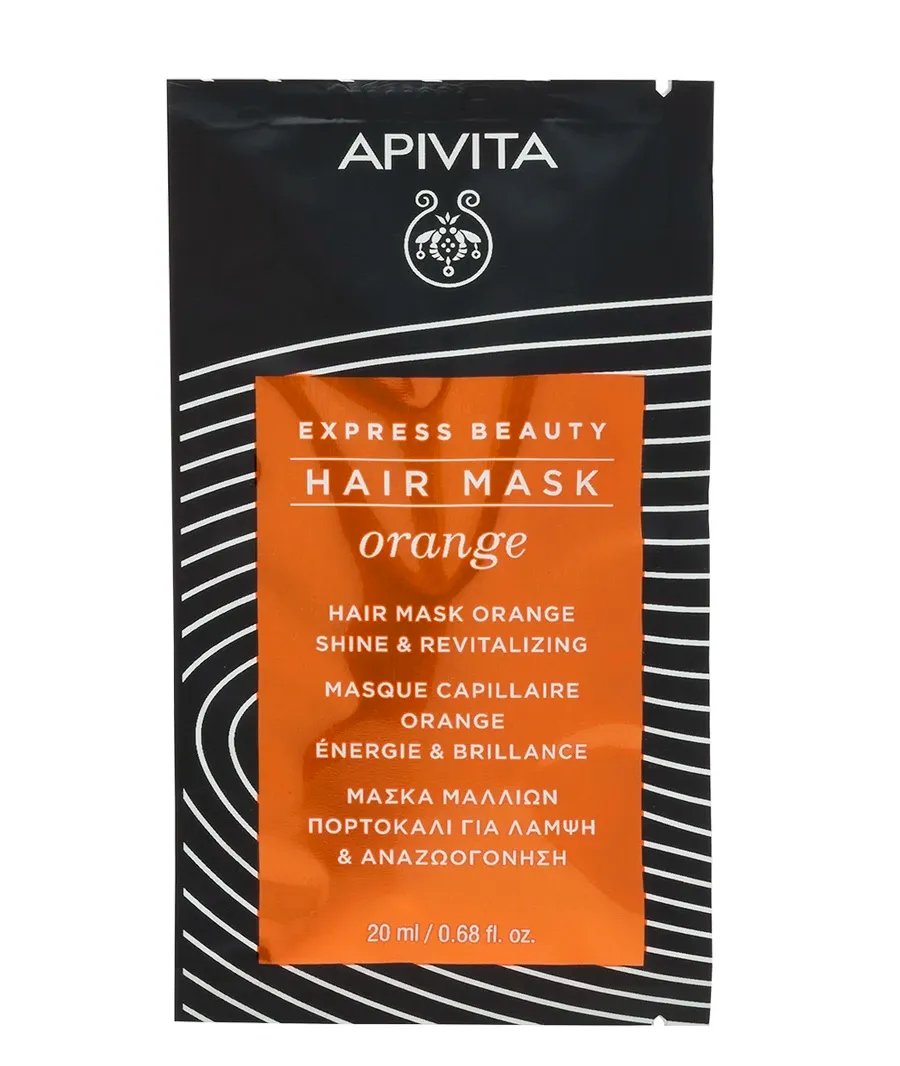 obrazek 1 Apivita Express Beauty Pomarańcza rewitalizująca maska dodająca włosom blasku  20 ml