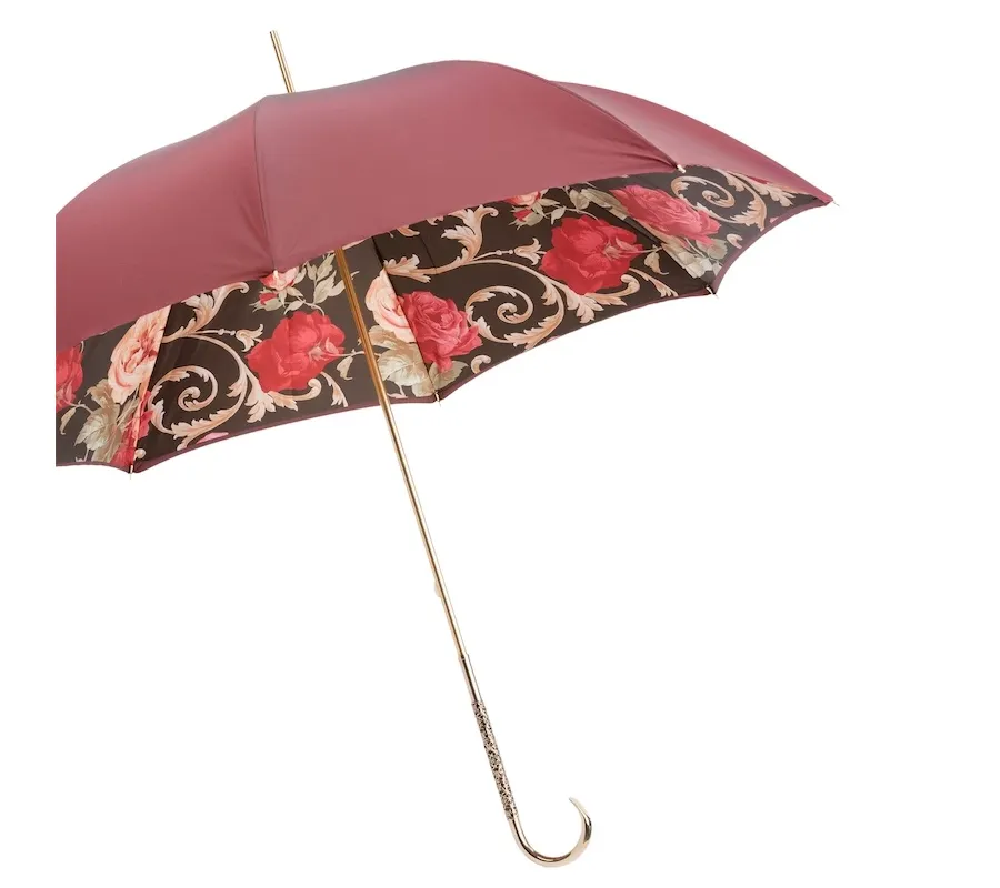 obrazek 6 Stylowy parasol damski w kolorze burgundowym w stylu vintage - Pasotti