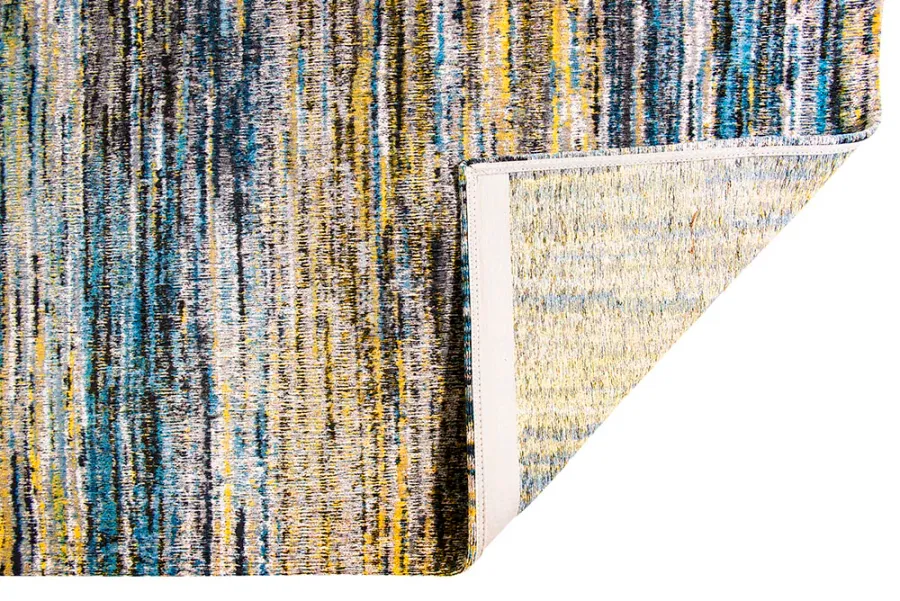 picture 2 Luxurious yellow-blue striped rug - BLUE YELLOW MIX 8873