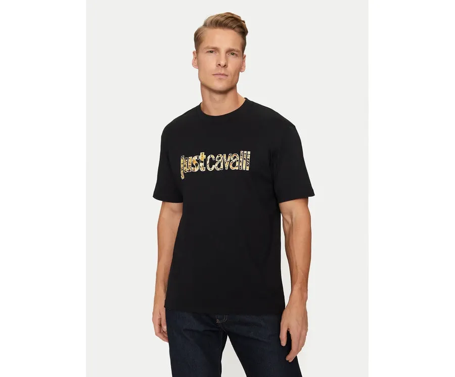 obrazek 1 Just Cavalli T-Shirt 77OAHE25 Czarny Regular Fit