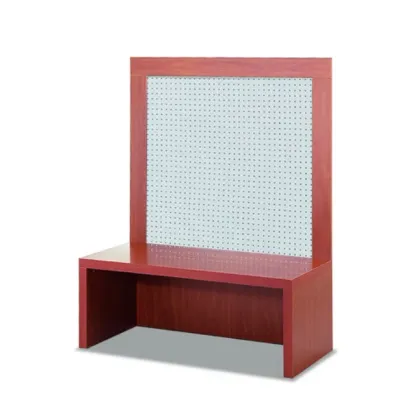 Picture Perforated sheet panel with a bench for a shop
