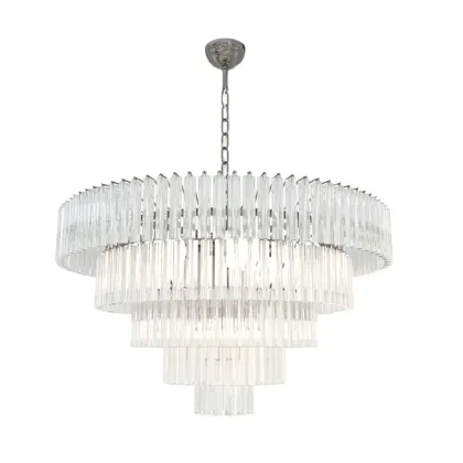 Zdjęcie Piękny żyrandol z przezroczystymi trójścianami ze szkła Murano - Il Paralume Marina