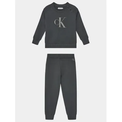 Zdjęcie Calvin Klein Jeans Komplet sweter i spodnie materiałowe IN0IN00167 Szary Regular Fit