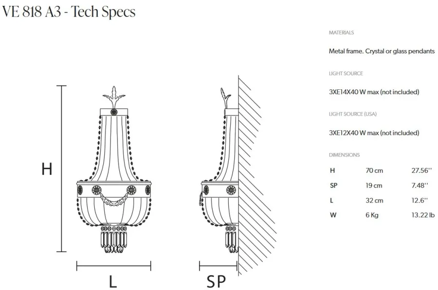 obrazek 2 Elegancka lampa ścienna do luksusowych pomieszczeń
