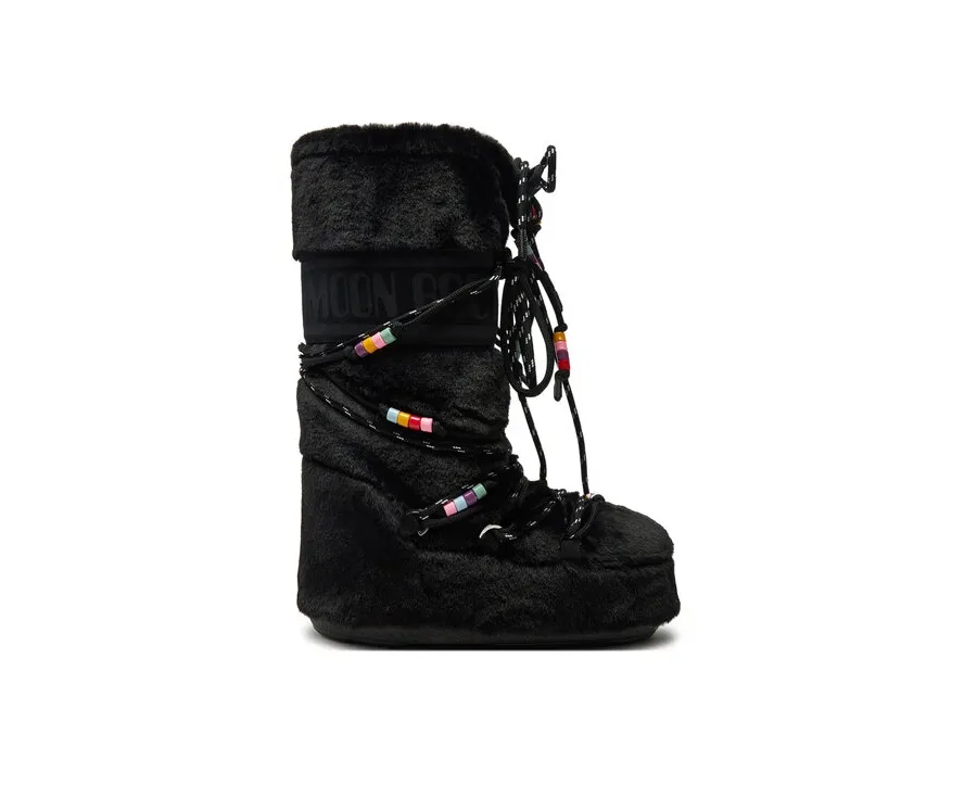 obrazek 1 Moon Boot Śniegowce Icon Faux Fur BEADS80D1408990 Czarny