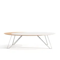 Picture Exclusive Portuguese dining table made of oak wood and matt white lacquered wood