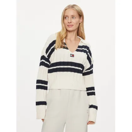 Zdjęcie Tommy Jeans Sweter DW0DW17321 Écru Boxy Fit