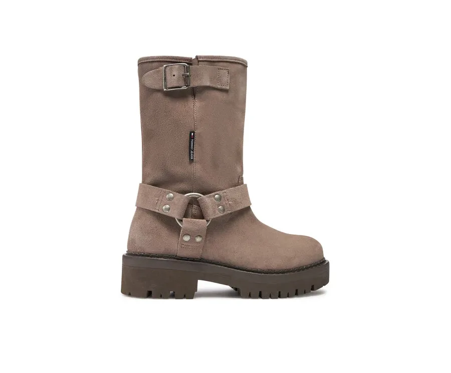 obrazek 1 Tommy Jeans Botki Tjw Urban Biker Boot Suede EN0EN02729 Szary