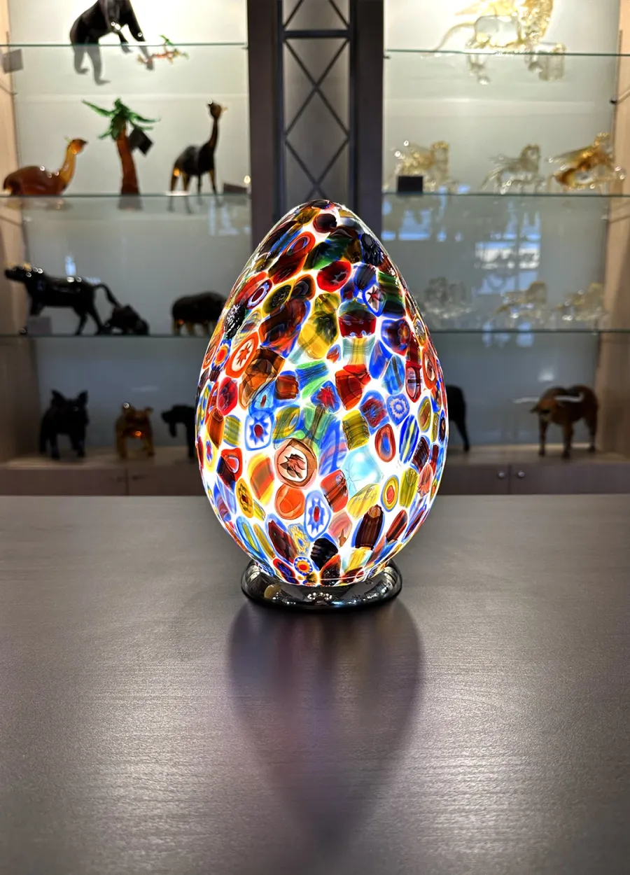 obrazek 1 Elegancka lampka w kształcie jajka ze szkła Murno rozmiar S