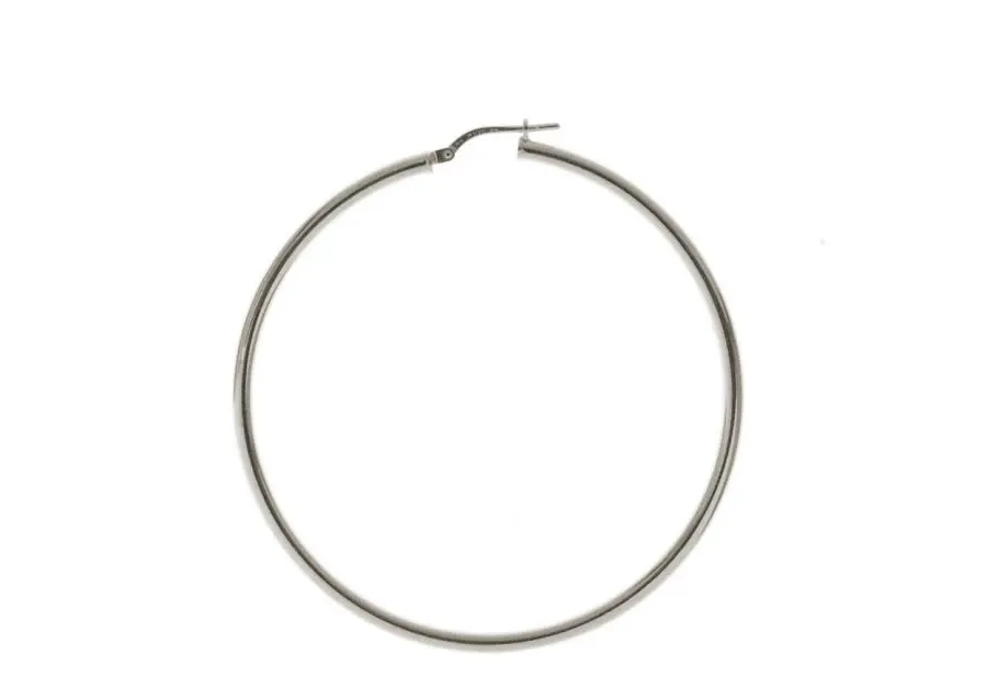 obrazek 1 Prestiżowe kolczyki z białego złota 30 mm