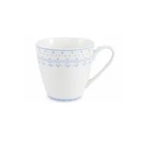 Zdjęcie Stylowy kubek z porcelany z jasnoniebieskim zdobieniem z kolekcji HyggeLine – wariant 1 – Leander