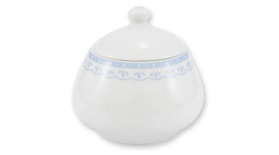 obrazek 1 Czeska cukiernica z porcelany z subtelnym niebieskim zdobieniem – Leander