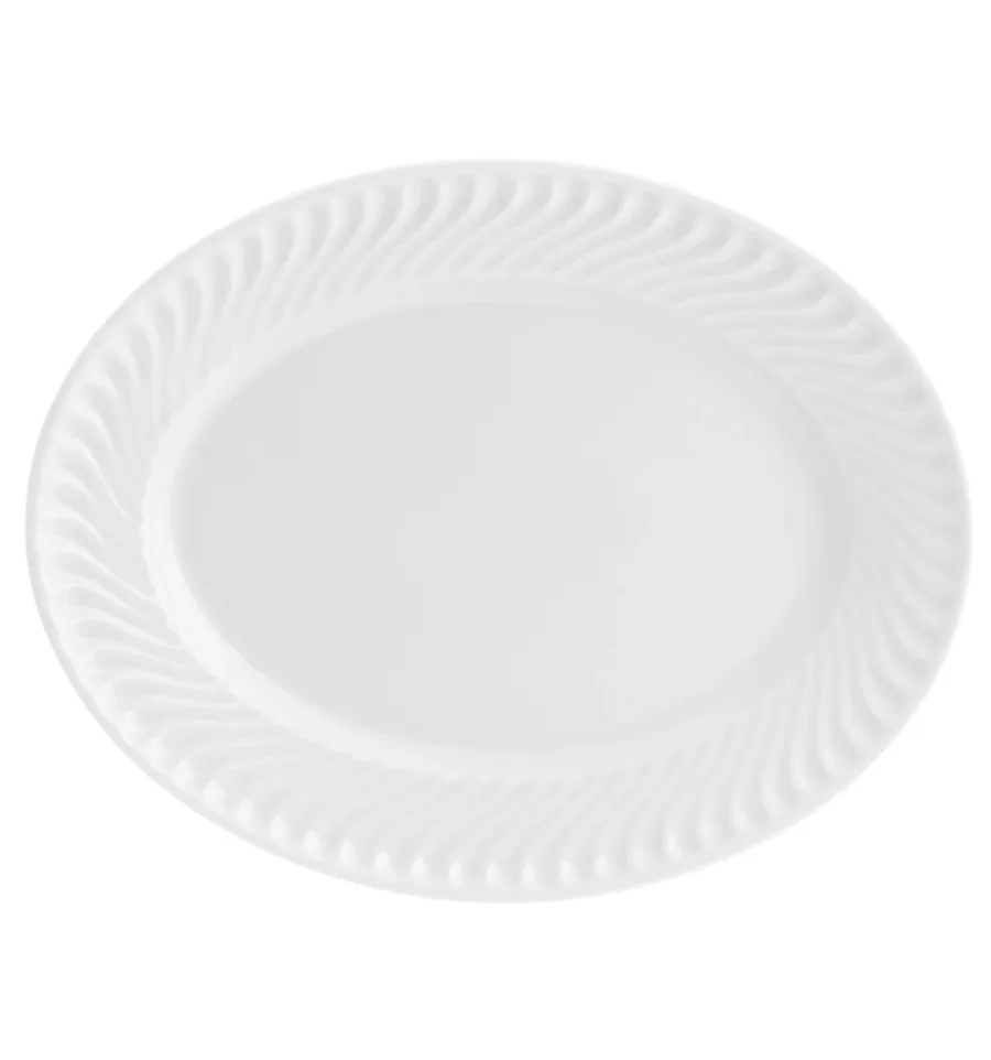 obrazek 1 Porcelanowy średni owalny talerz Sagres z motywem tworzącym morską falę - Vista Alegre