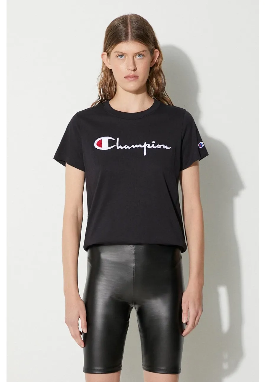 obrazek 1 Champion t-shirt bawełniany kolor czarny 114128-PS103
