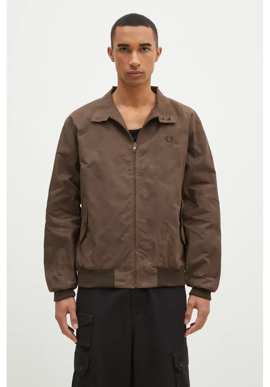 obrazek 1 Fred Perry kurtka bomber Made In England Wax Harrington męski kolor brązowy przejściowa J8578.Q21