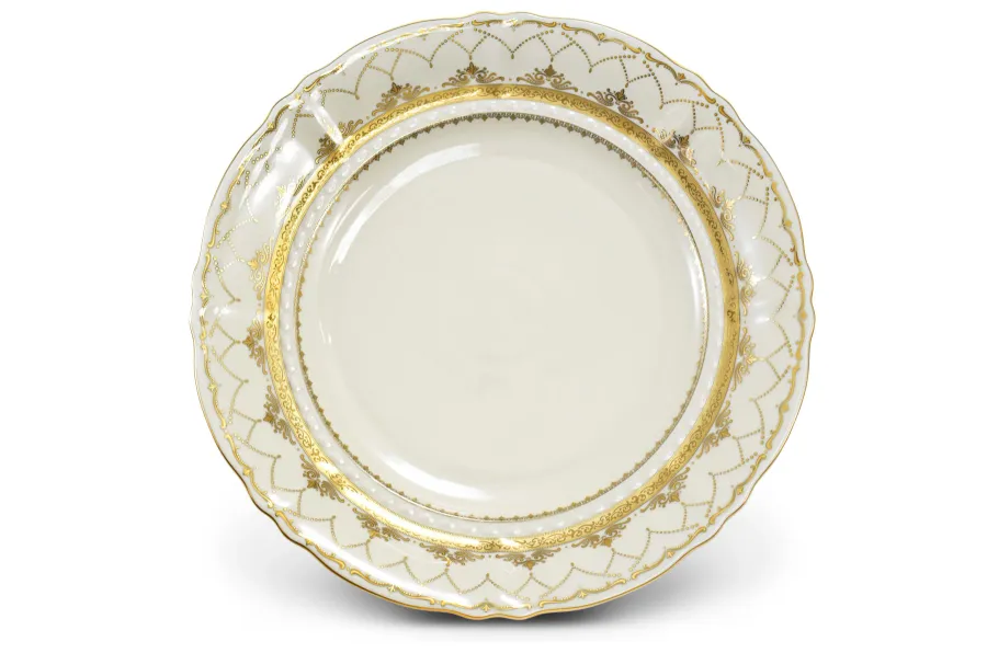 obrazek 1 Stylowy płaski talerz z porcelany z wyjątkowej kolekcji Ivory wedding sonata – Leander