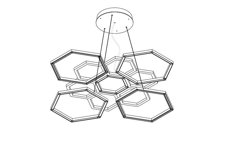 obrazek 4 Żyrandol mosiężny z kolekcji Hexagon z polerowanego złota z oświetleniem LED - Il Paralume Marina
