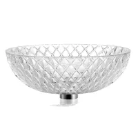 Picture Italian oval washbasin in hand-cut crystal with a three-dimensional diamond pattern - Il Paralume Marina