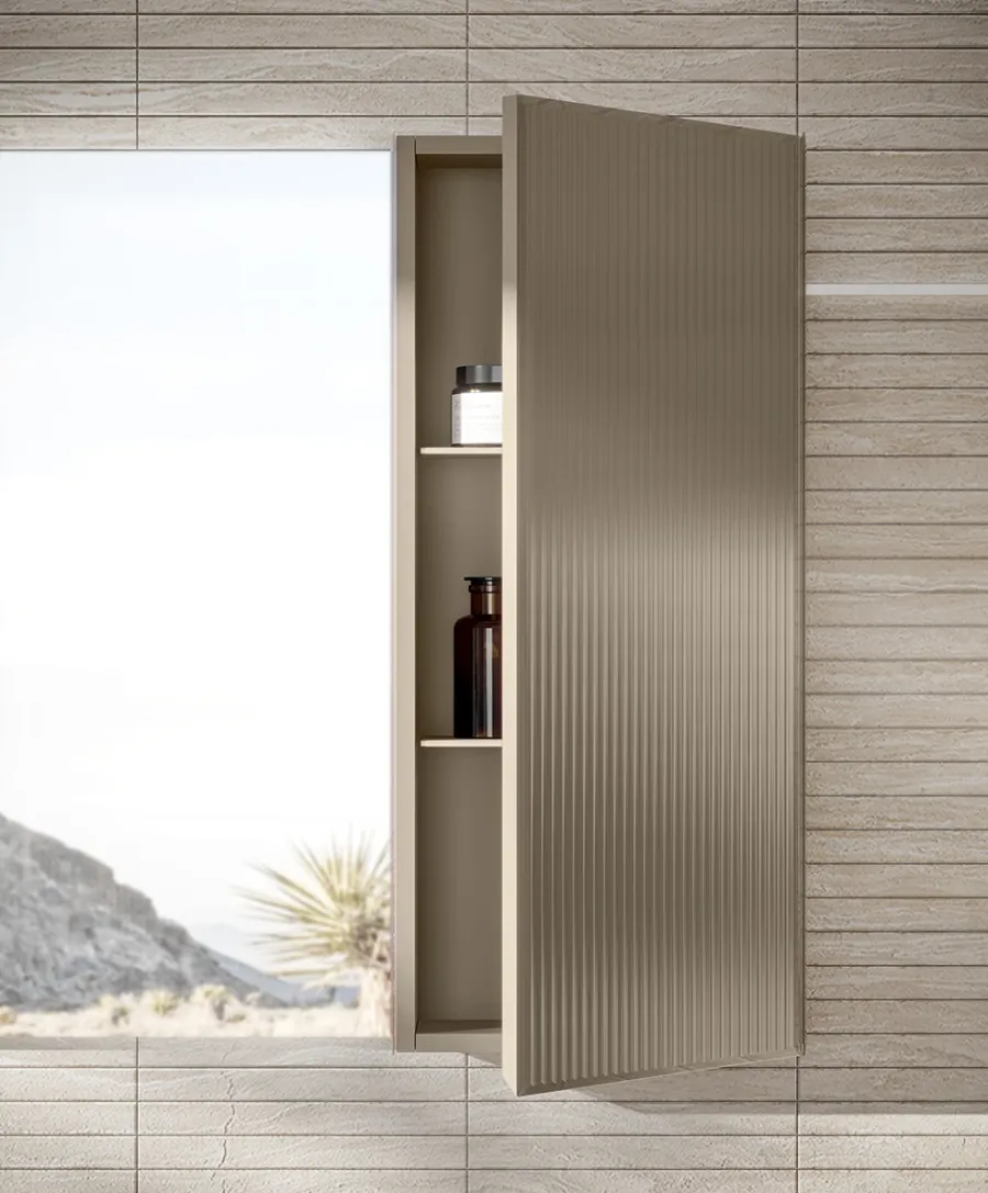 obrazek 5 Piękny zestaw mebli Eden Ribbed Glass do łazienki