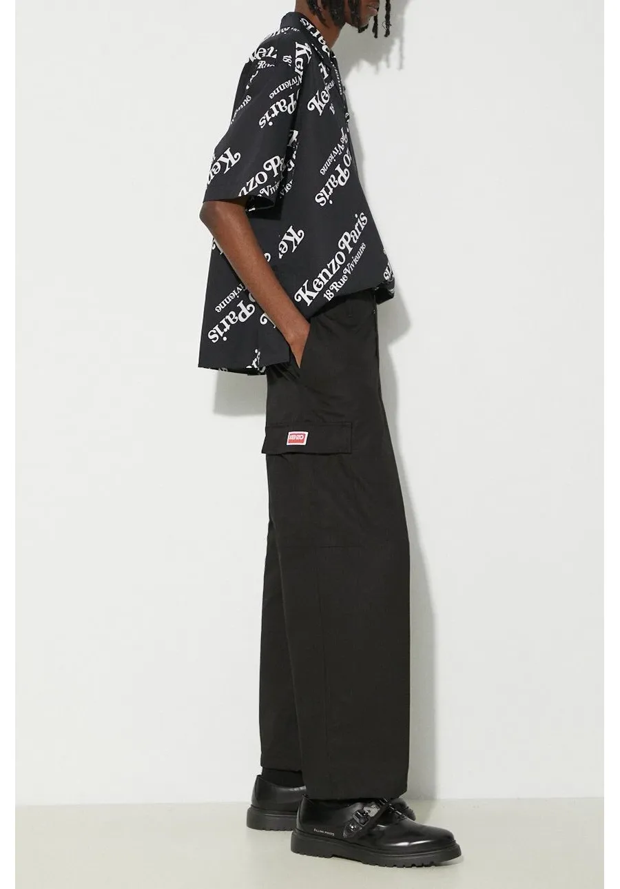 obrazek 1 Kenzo spodnie bawełniane Cargo Workwear Pant kolor czarny w fasonie cargo FE55PA2429DL.99