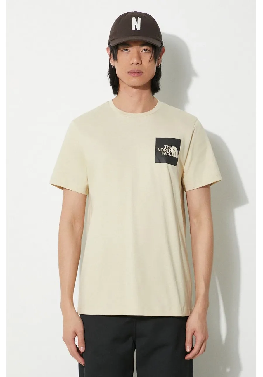 obrazek 1 The North Face t-shirt bawełniany M S/S Fine Tee męski kolor beżowy z nadrukiem NF0A87ND3X41