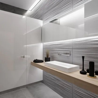 Zdjęcie 120x60 cm VT - PB23 (B1 siwy biały) Fala 2 - panel dekor 3D beton architektoniczny