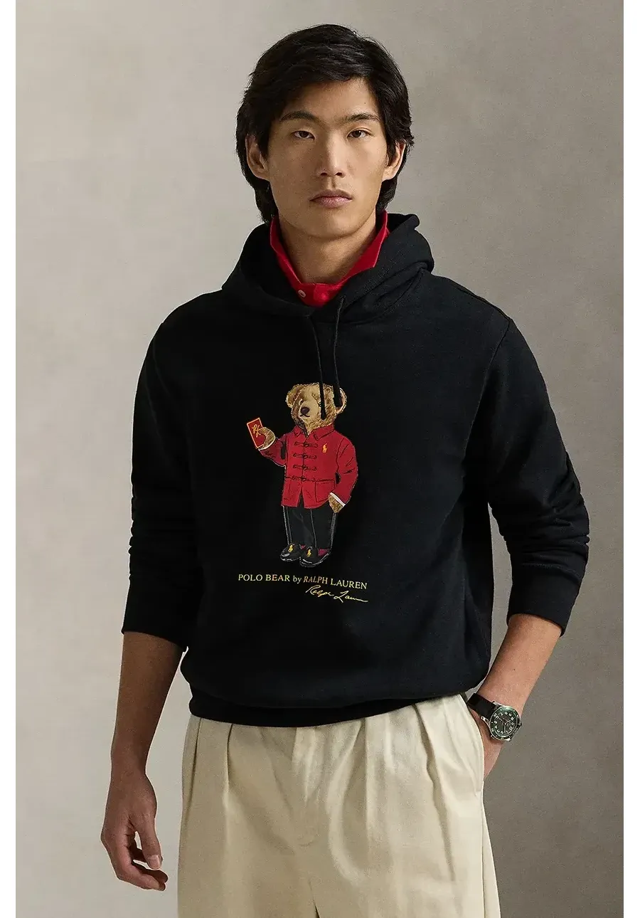 obrazek 1 Polo Ralph Lauren bluza bawełniana męska kolor czarny z kapturem z nadrukiem 710962139