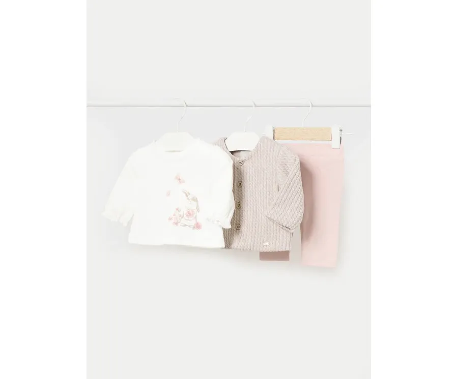 obrazek 1 Mayoral Komplet bluza, bluzka i legginsy 2702 Kolorowy Regular Fit