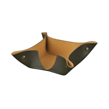 Zdjęcie Stylowy oliwkowy pojemnik na karteczki 10х10хH4 cm