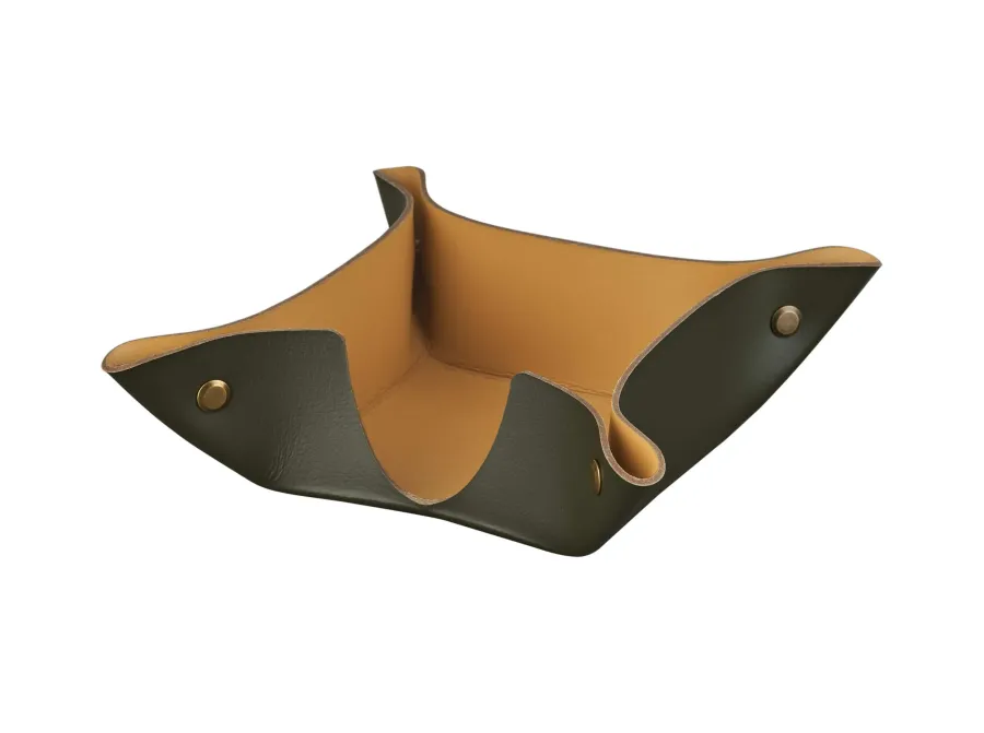 obrazek 1 Stylowy oliwkowy pojemnik na karteczki 10х10хH4 cm