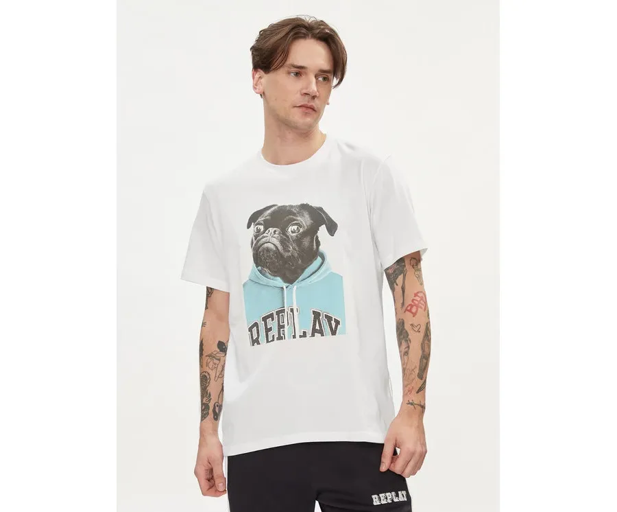 obrazek 1 Replay T-Shirt M6808.000.22662 Biały Regular Fit REPLAY