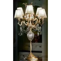 Picture Cast brass table lamp with ivory lampshades and Asfour crystals – Il Paralume Marina