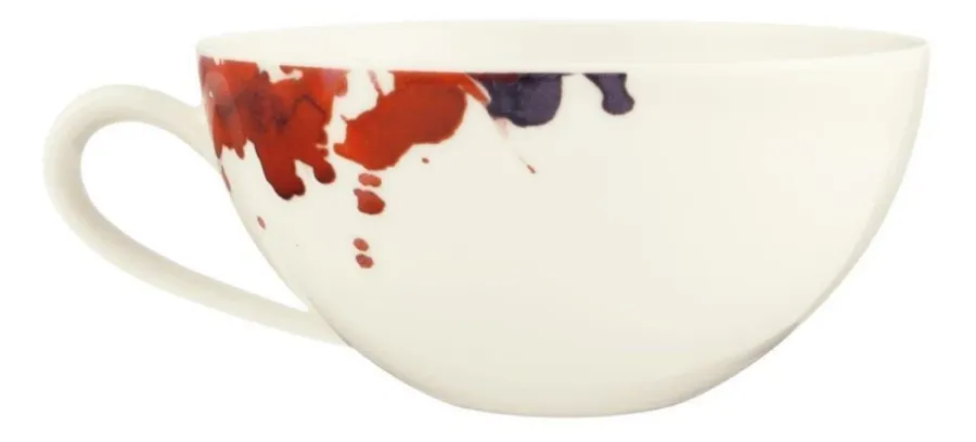 obrazek 2 Kremowa porcelanowa filiżanka do herbaty zdobiona motywem kwiatu geranium – Tettau